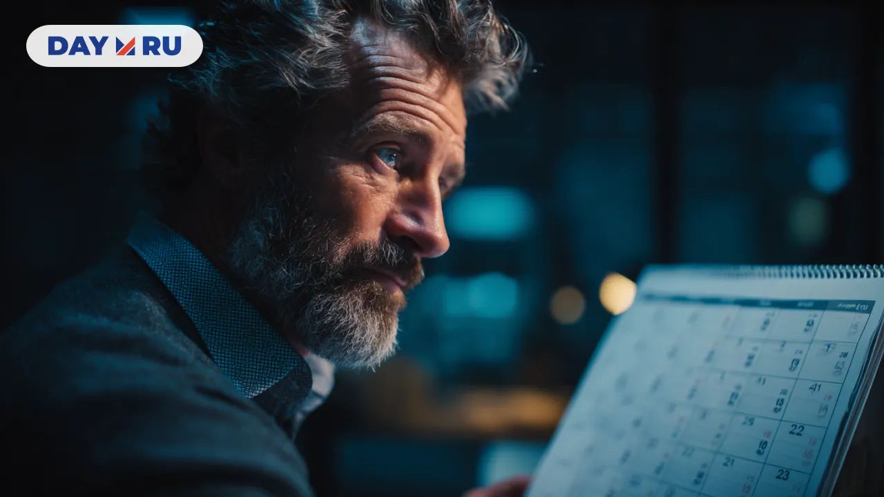 Мужчина и календарь, арт