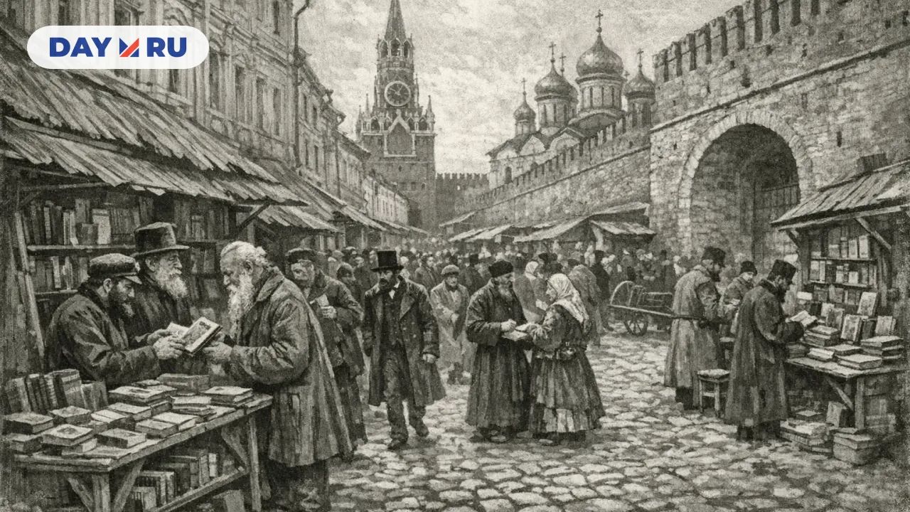 Книжный рынок на Никольской улице