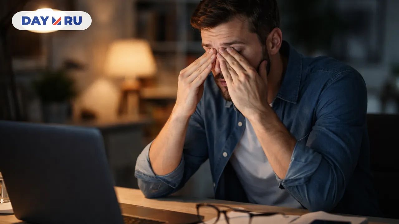 Усталый взгляд на вечерней работе