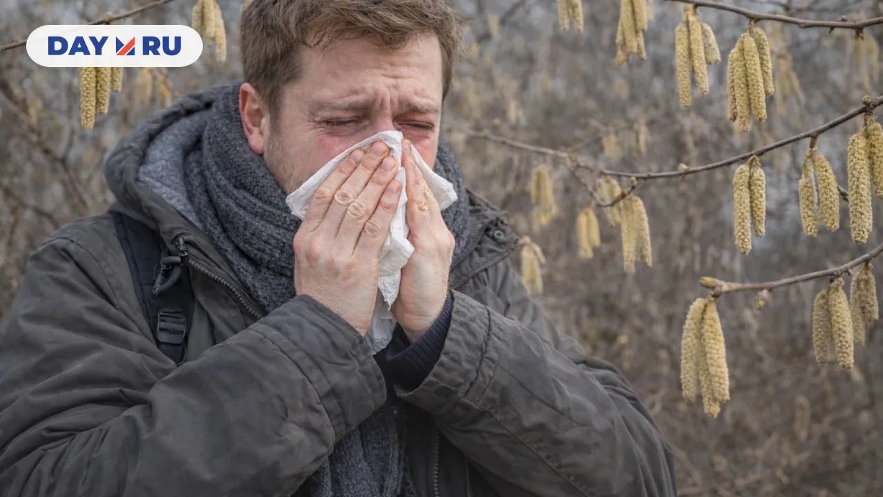 Весенний чих под ткани орешника