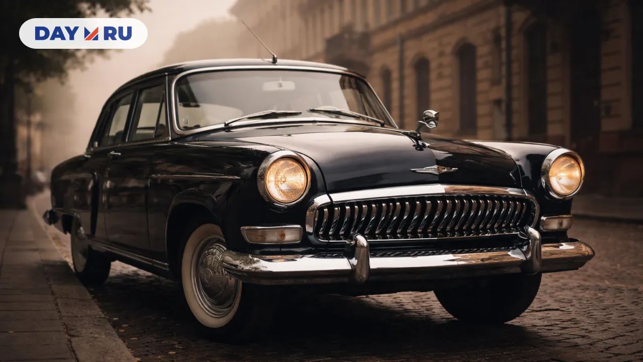 Винтажная ГАЗ-21 на утренней улице