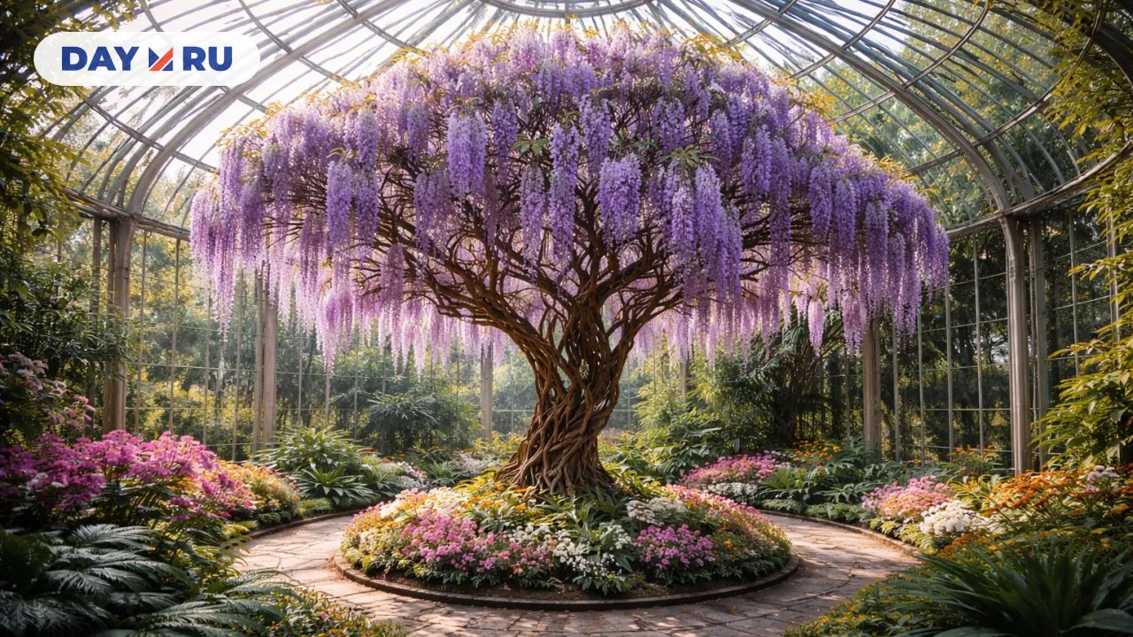 Вистерия в ботаническом оранжерее