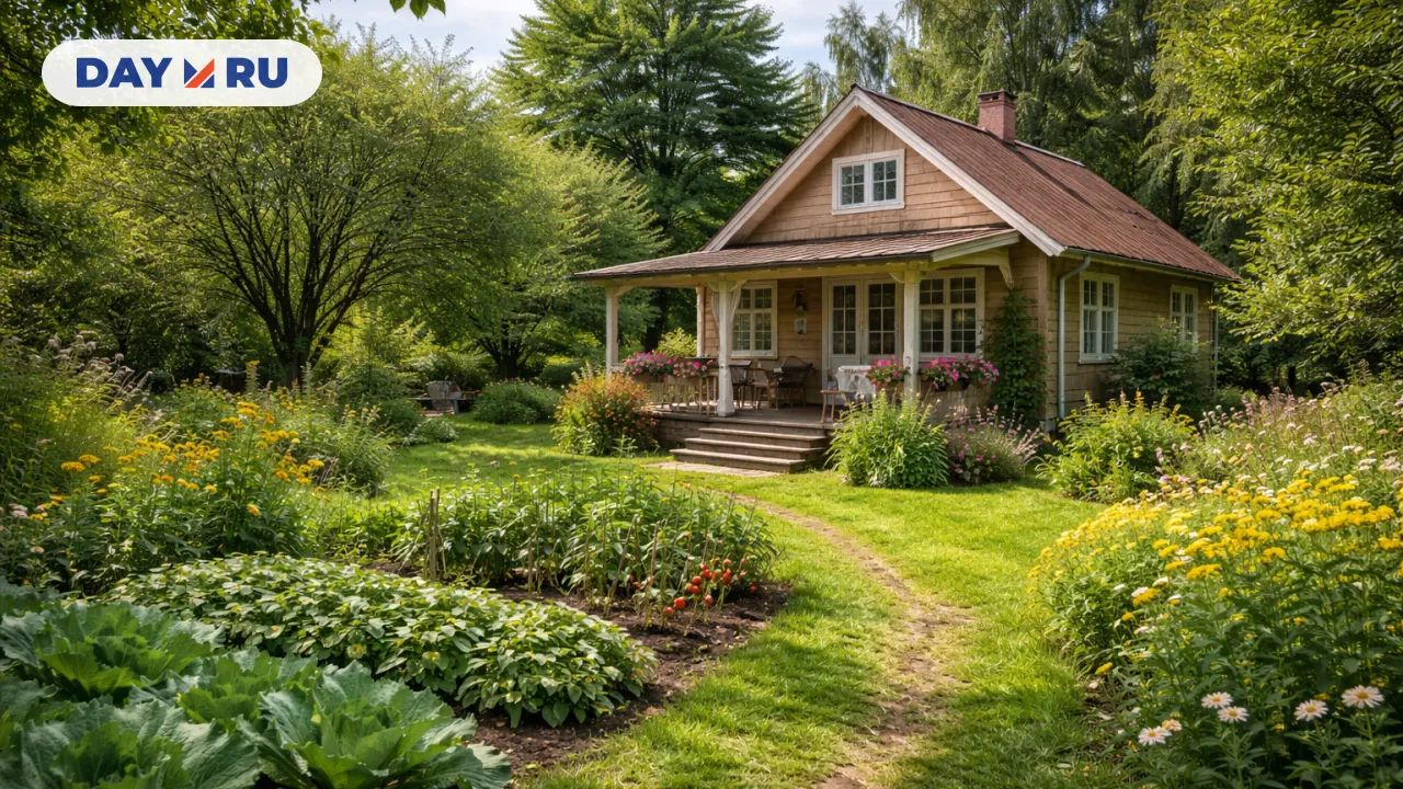 Очаровательный коттедж в летний день