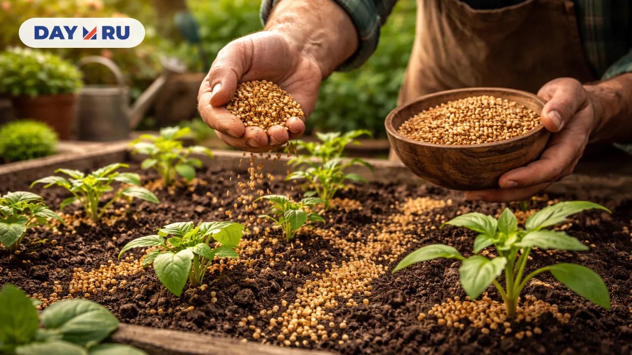 Рассада на грядке