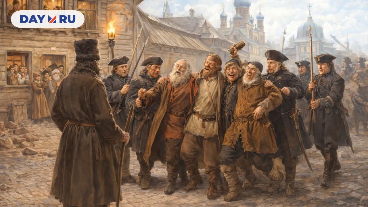 Уличная сцена в 18 веке