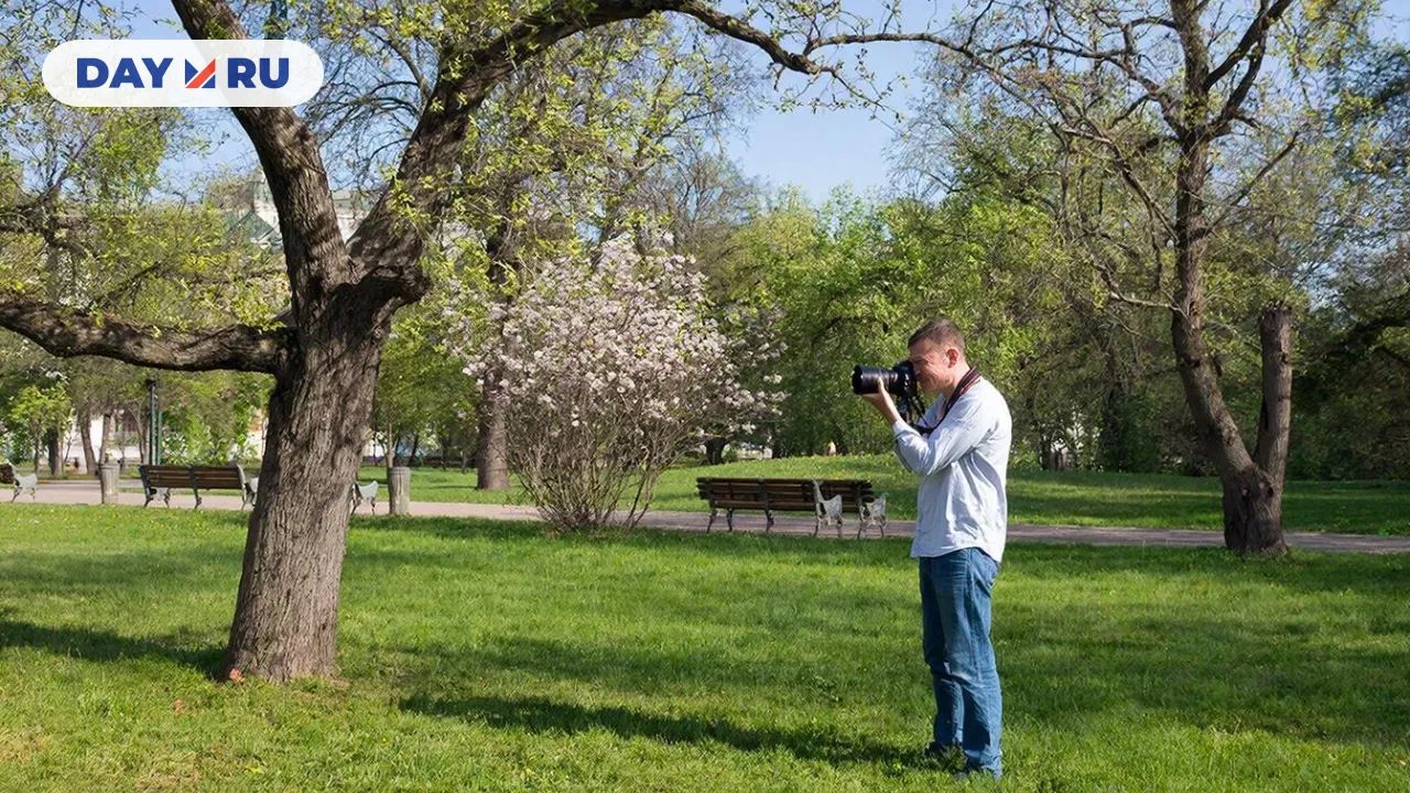 Фотограф в парке