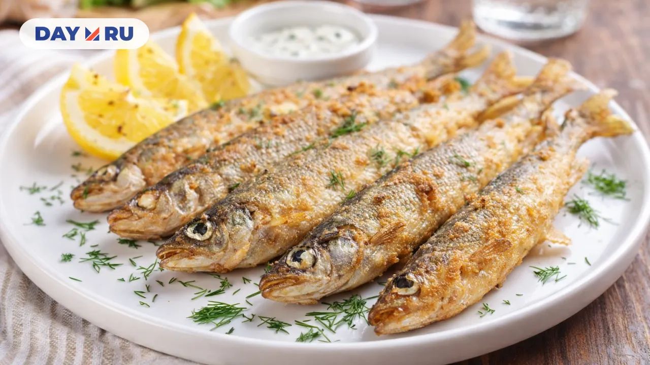 Панированная рыбка с лимоном и зеленью