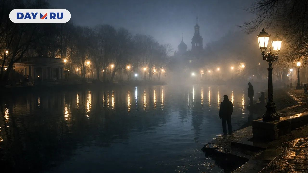 Туманный вечер у Чистых прудов