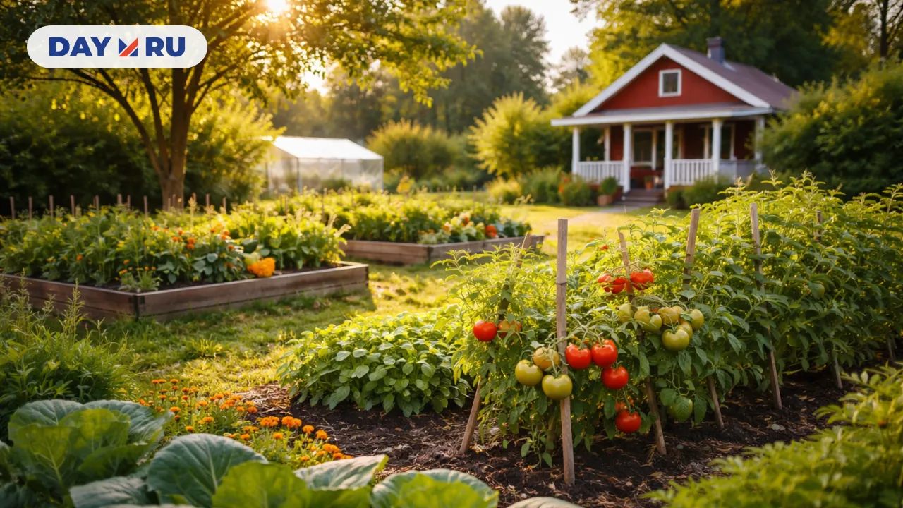 Солнечный сад с уютным домиком
