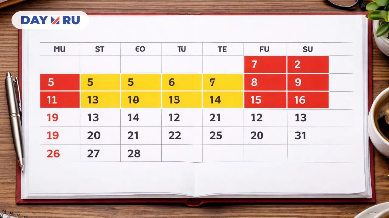 Календарь на деревянном столе