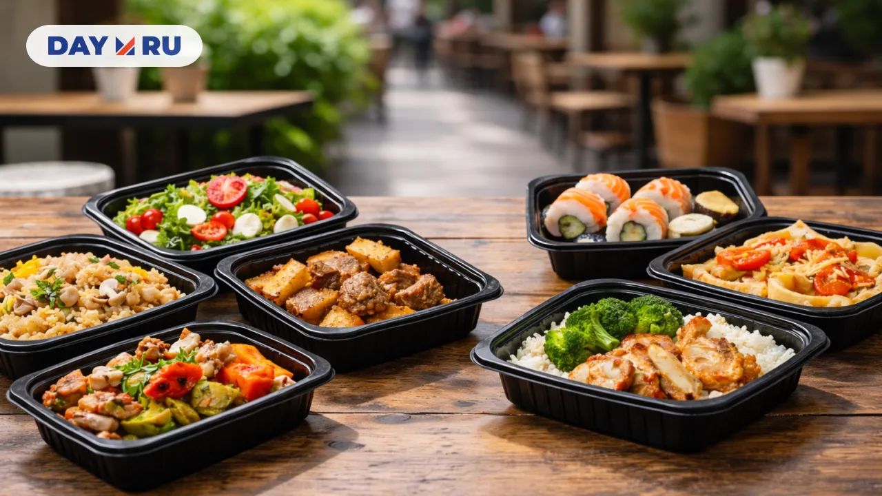 Блюда на уличном кафе