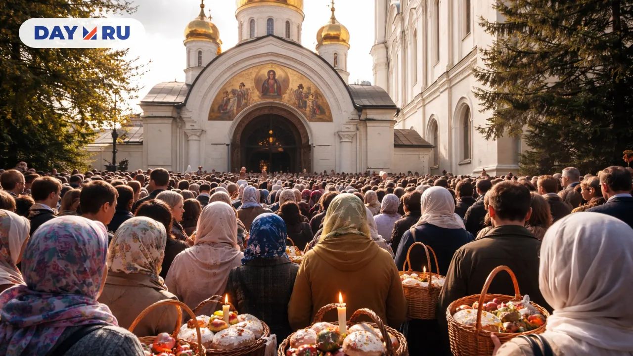 Пасхальное воссоздание у церкви