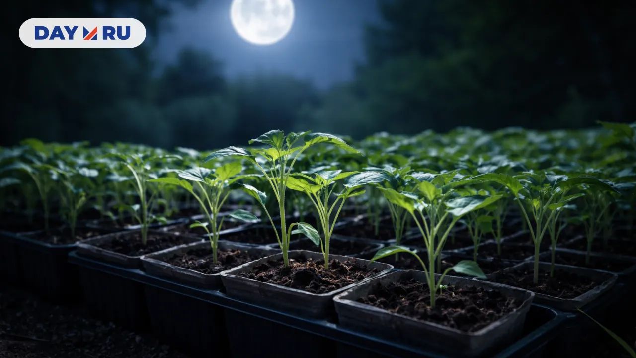 Саженцы под лунным светом