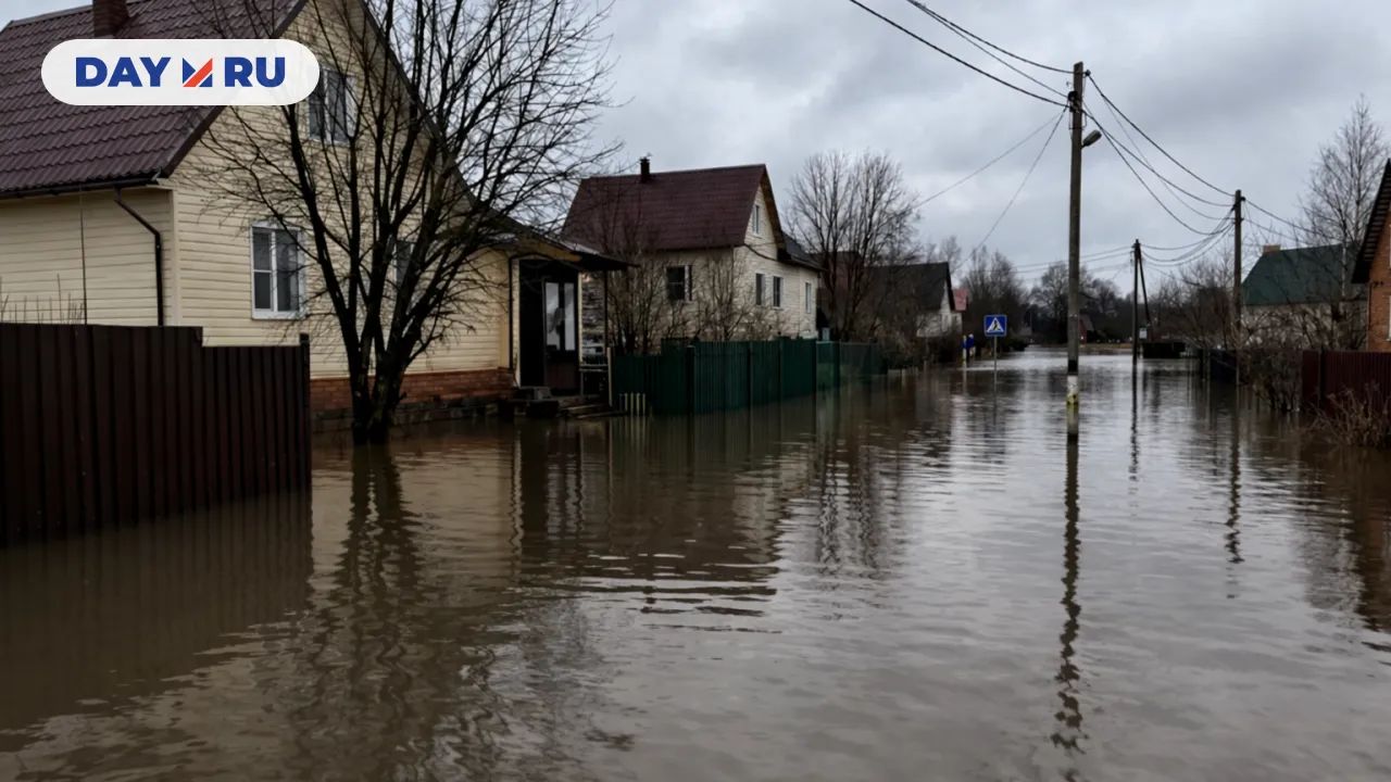 Затопленная улица в деревне