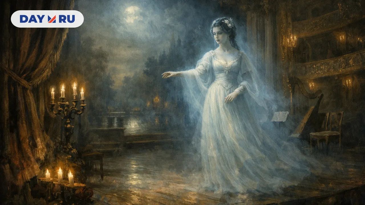 Призрачная актриса на сцене