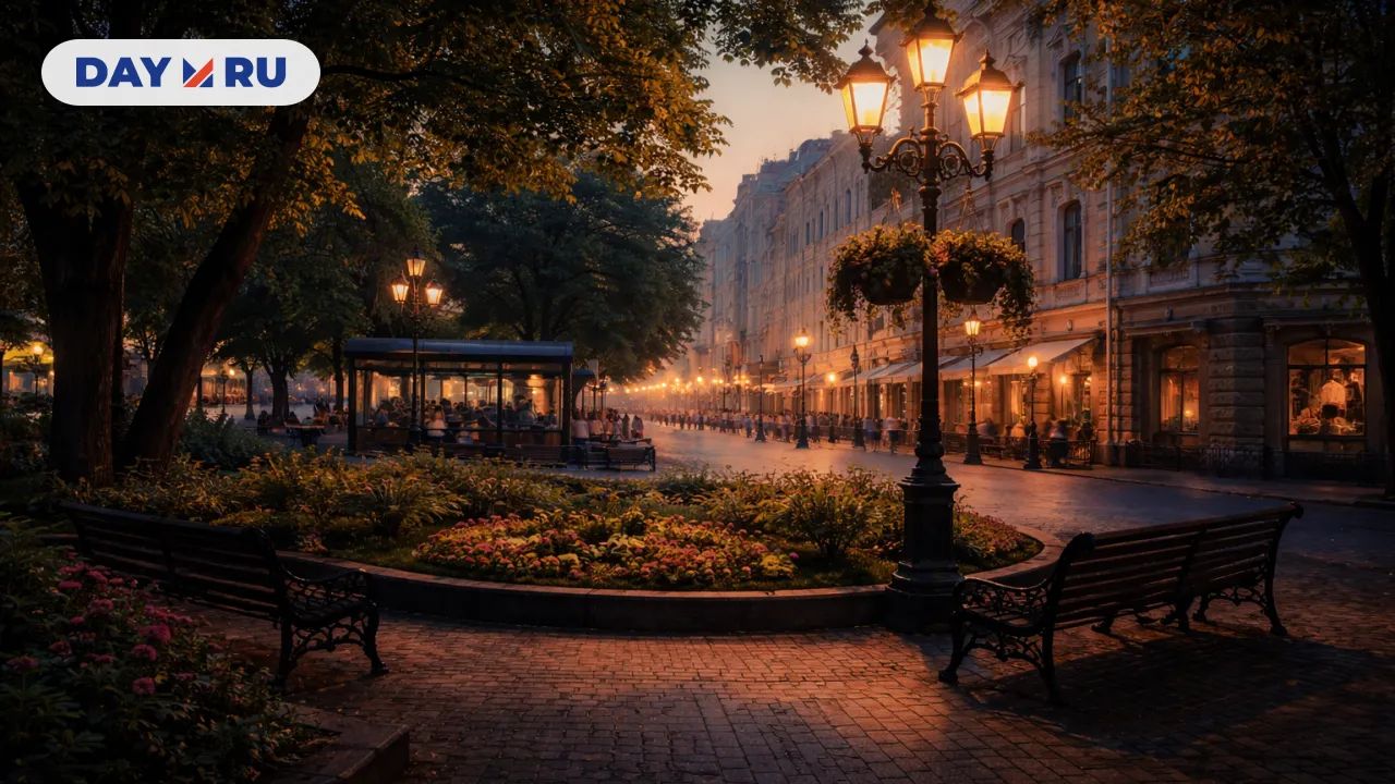 Тихий вечер в парке на Арбате