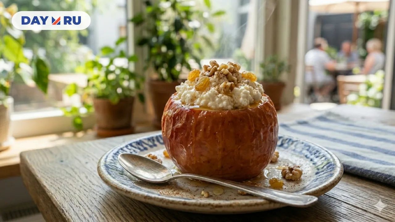 яблоко с творогом