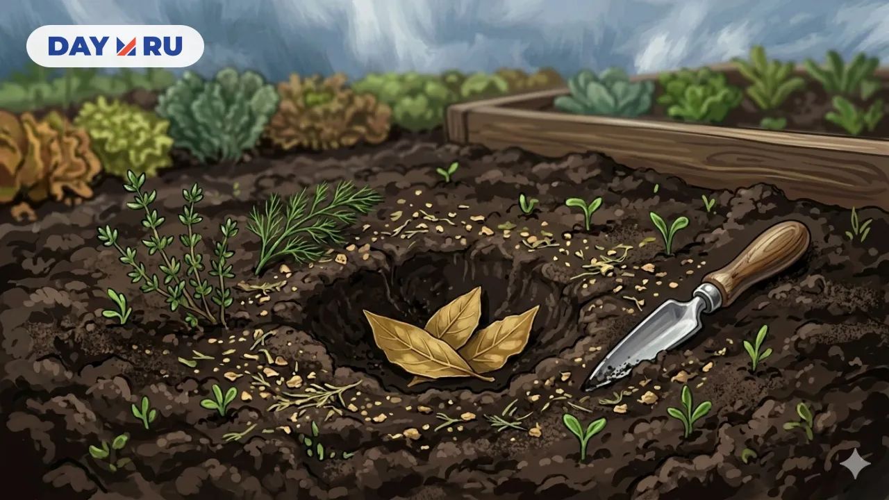 Лавр на грядке