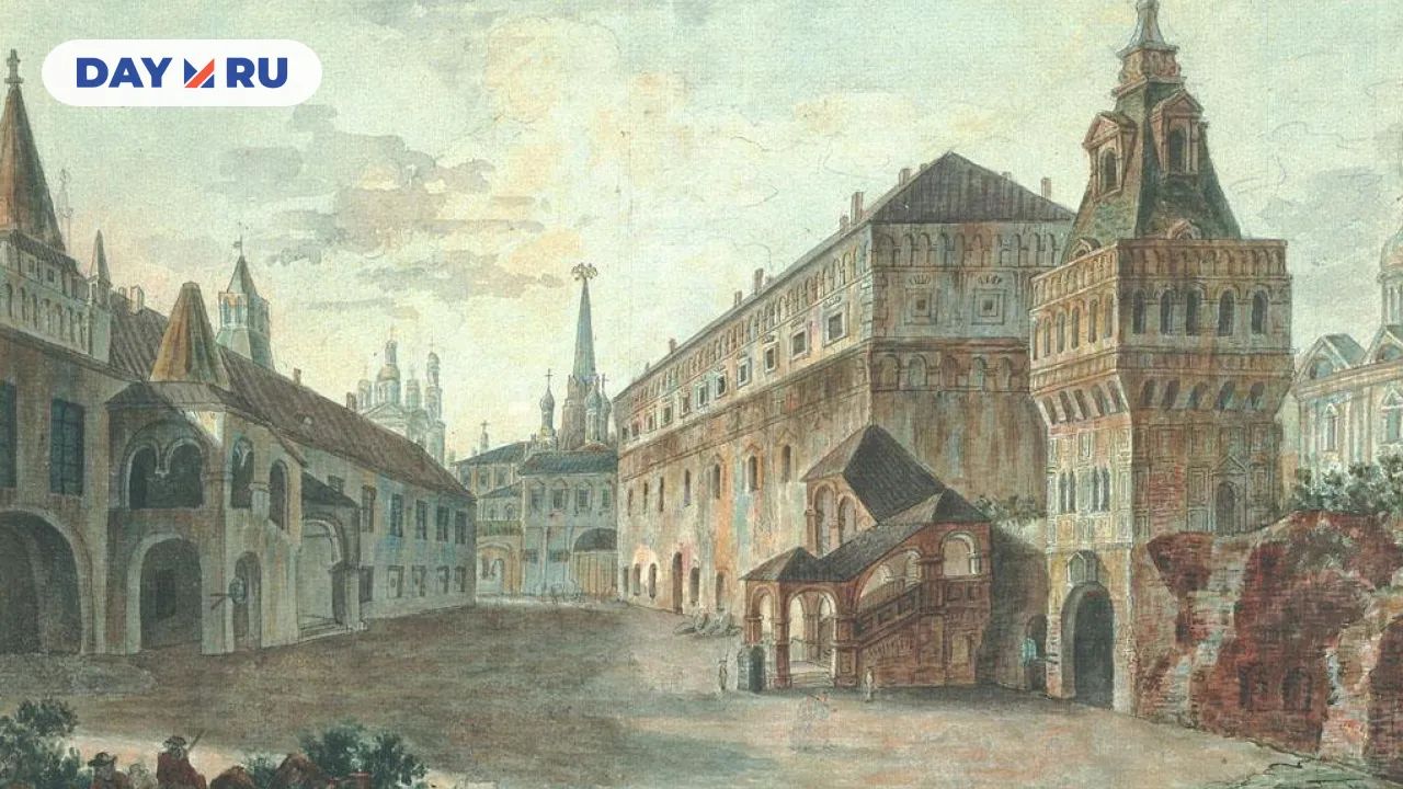 Гербовая башня в начале XIX века, художник Фёдор Алексеев