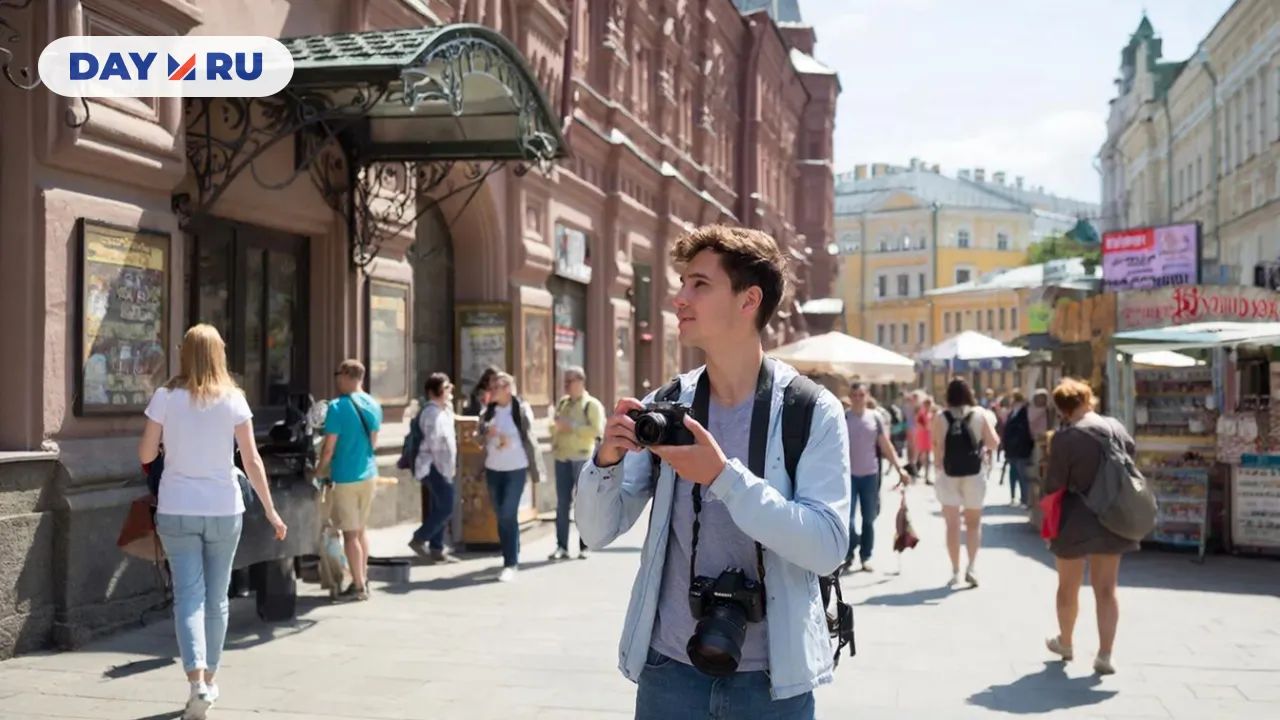 Турист в Москве