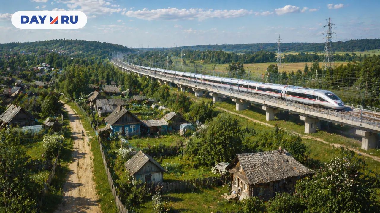 Деревня и поезд