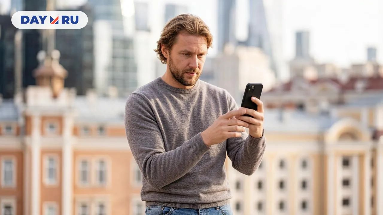 Мужчина, смартфон