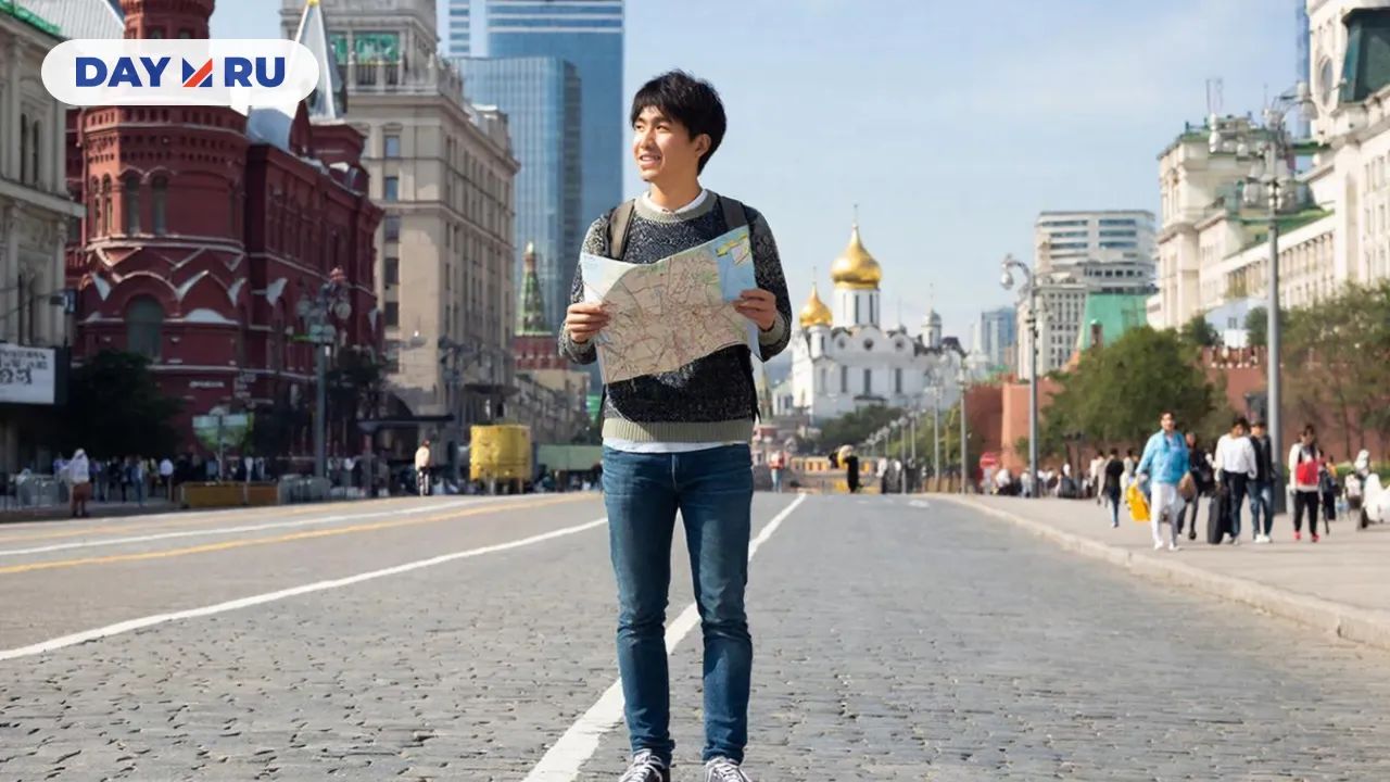 Турист из Японии в Москве