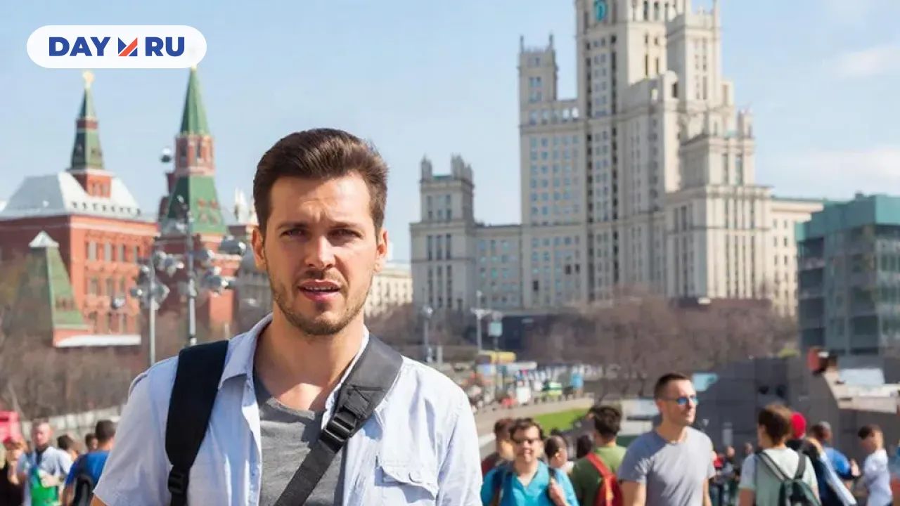 Турист в Москве