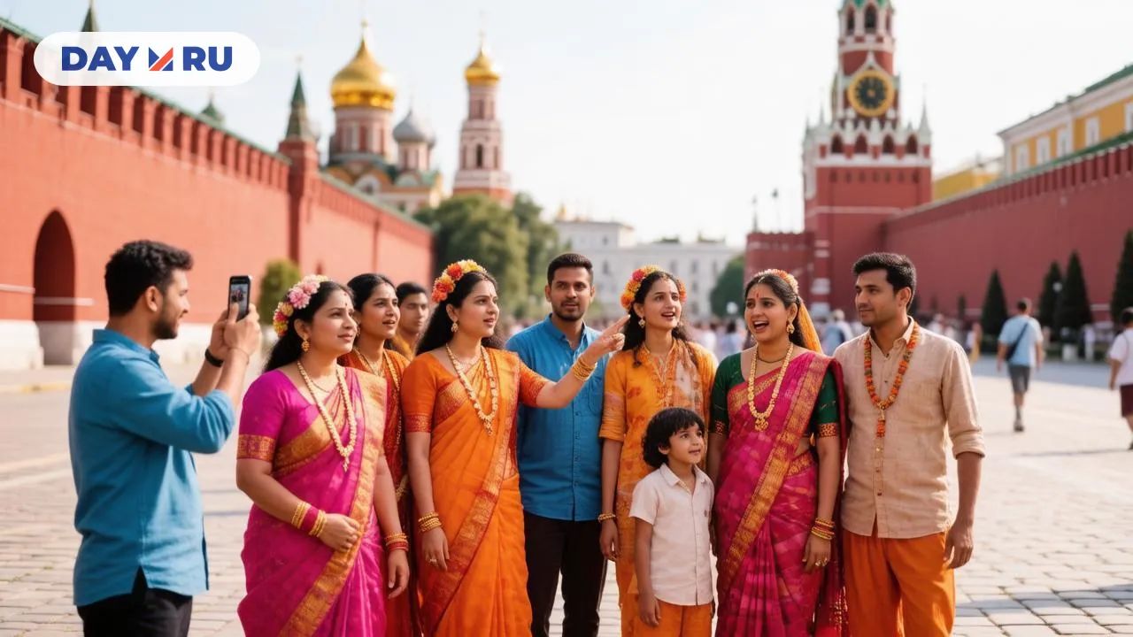 Туристы из Индии в Москве