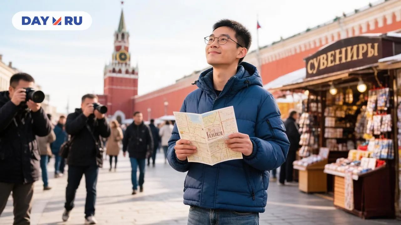 Турист из Китая в Москве
