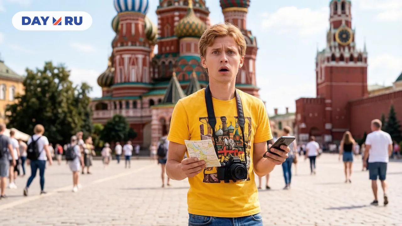 Турист в Москве