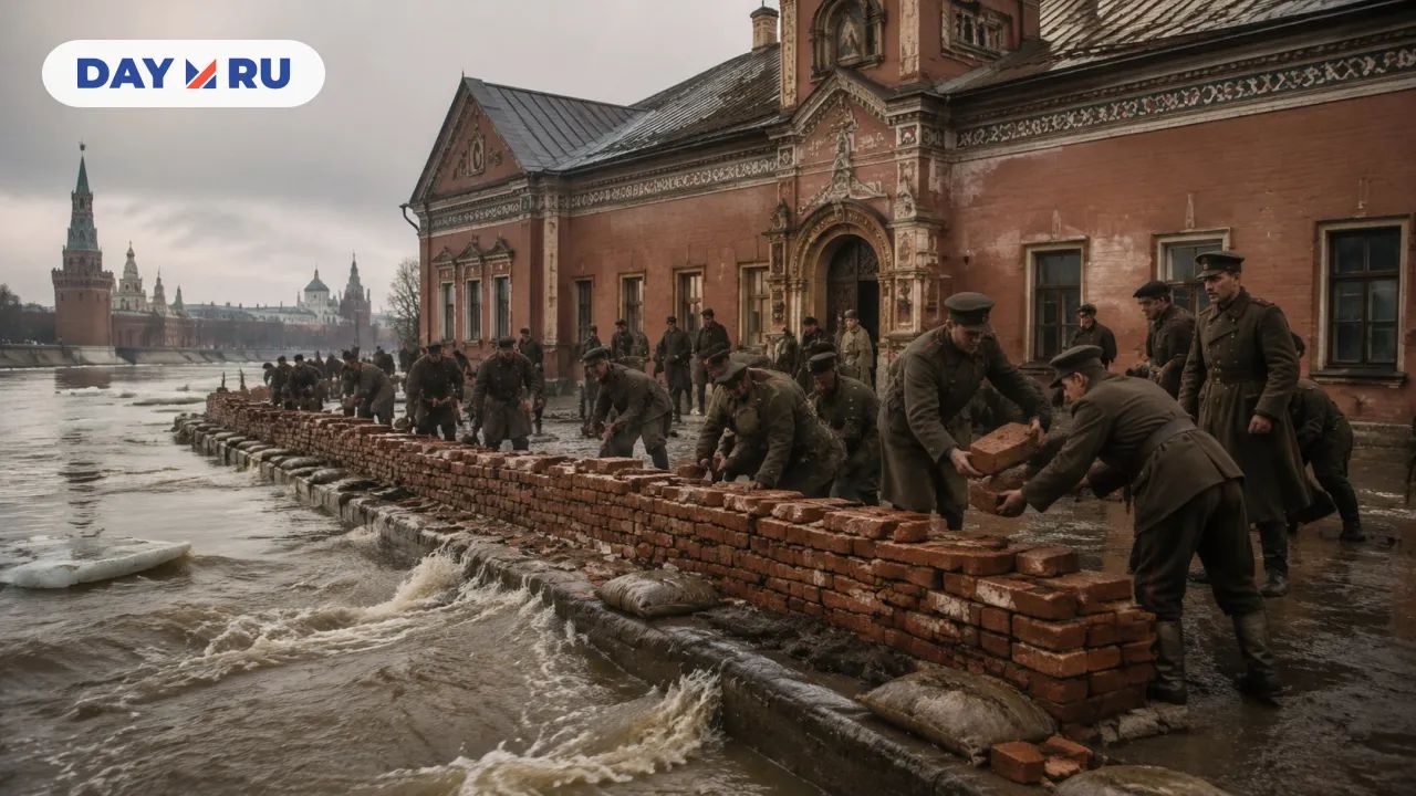 Саперы кладут стену из кирпича
