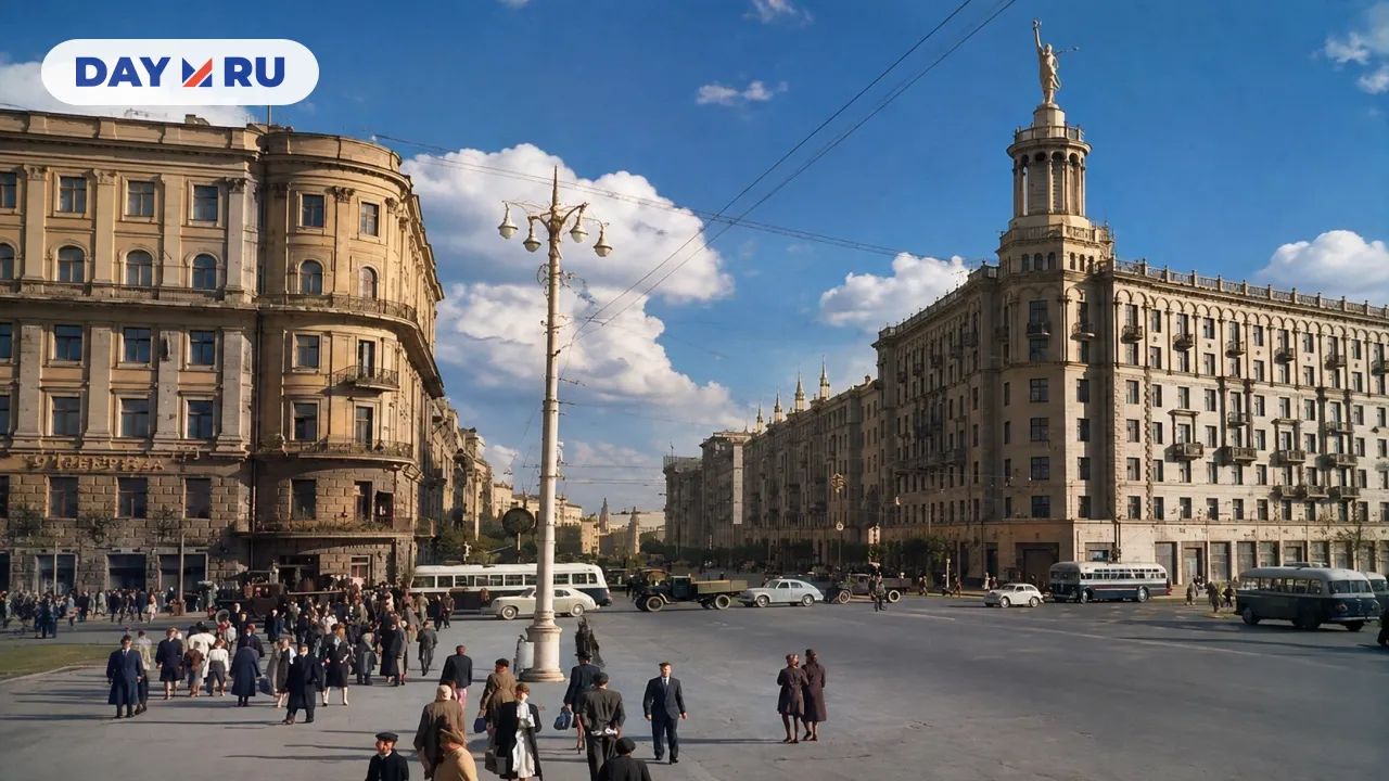 «Дом под юбкой», на улице Горького октябрь 1950 года