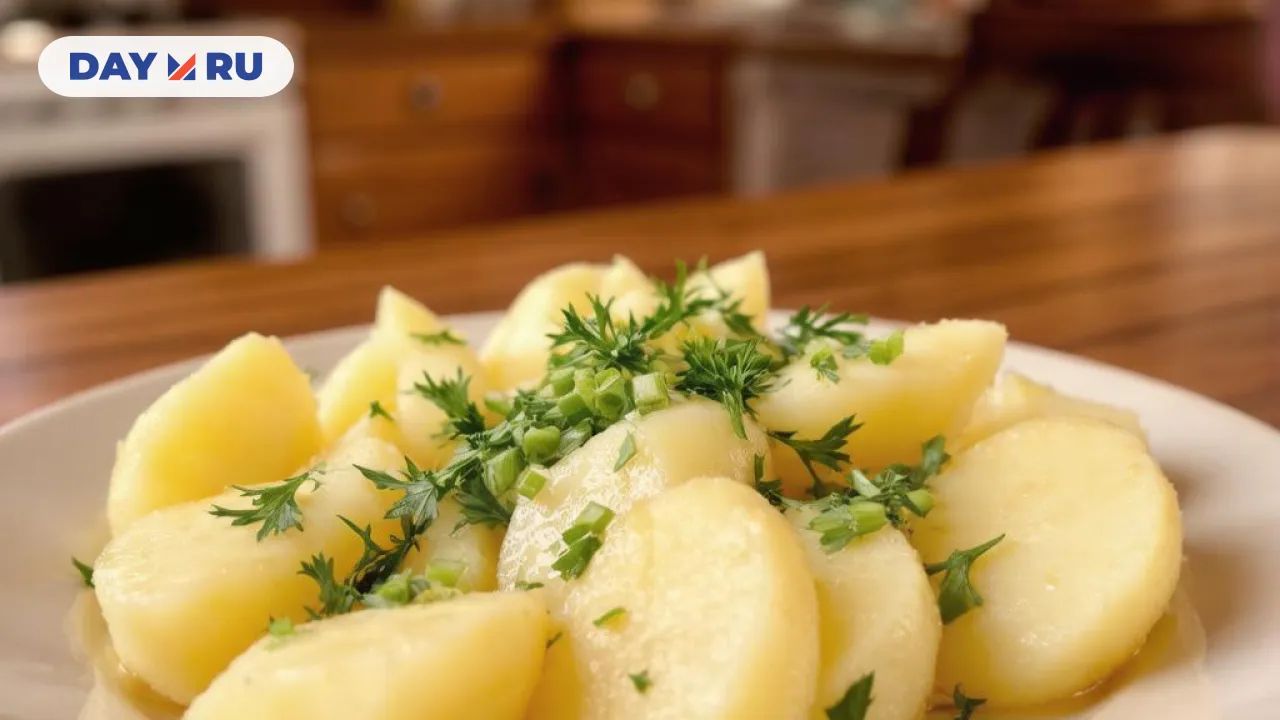 Отварной картофель с зеленью