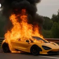 Горящий спорткар