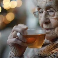 Бабушка пьет 