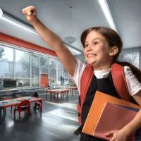 счастливый школьник