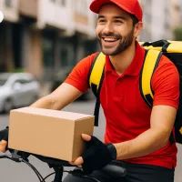 Довольный курьер