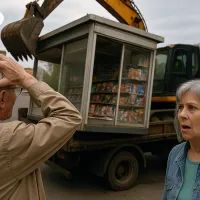 Снос киоска с прессой