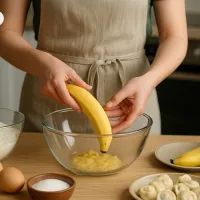 Банан вместо яйца в пирог