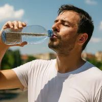 Человек пьет воду