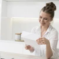 женщина радуется счету