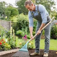 Мужчина на участке