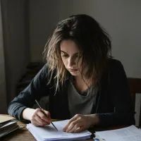 девушка с документами