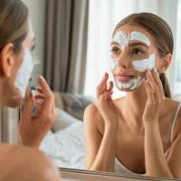 девушка умывается