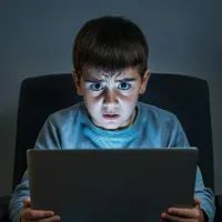 Мальчик и ноутбук