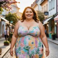 полная стильная женщина