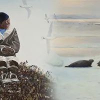 А.А.Яковлев «Счастливая» 1974 ГТГ, А.А.Борисов «Весенняя полярная ночь» 1897 ГТГ