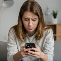 женщина и смартфон