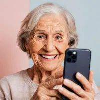 женщина со смартфоном